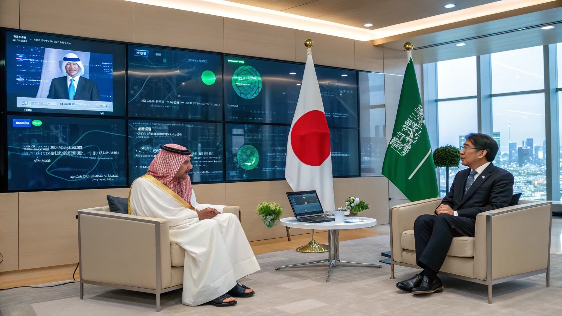 مسؤولون سعوديون ويابانيون في اجتماع حول التعاون التقني